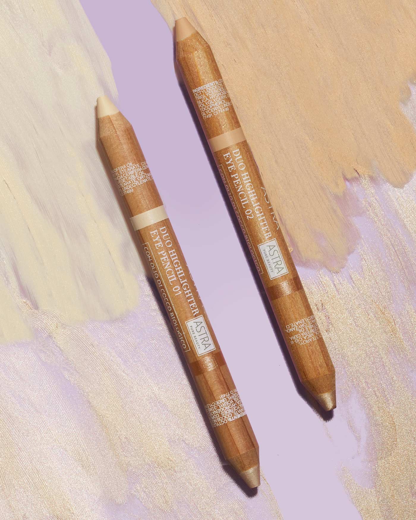 PURE BEAUTY DUO HIGHLIGHTER - Matitone Occhi Illuminante Naturale - 02 - Peach Crumble - Astra Make-Up