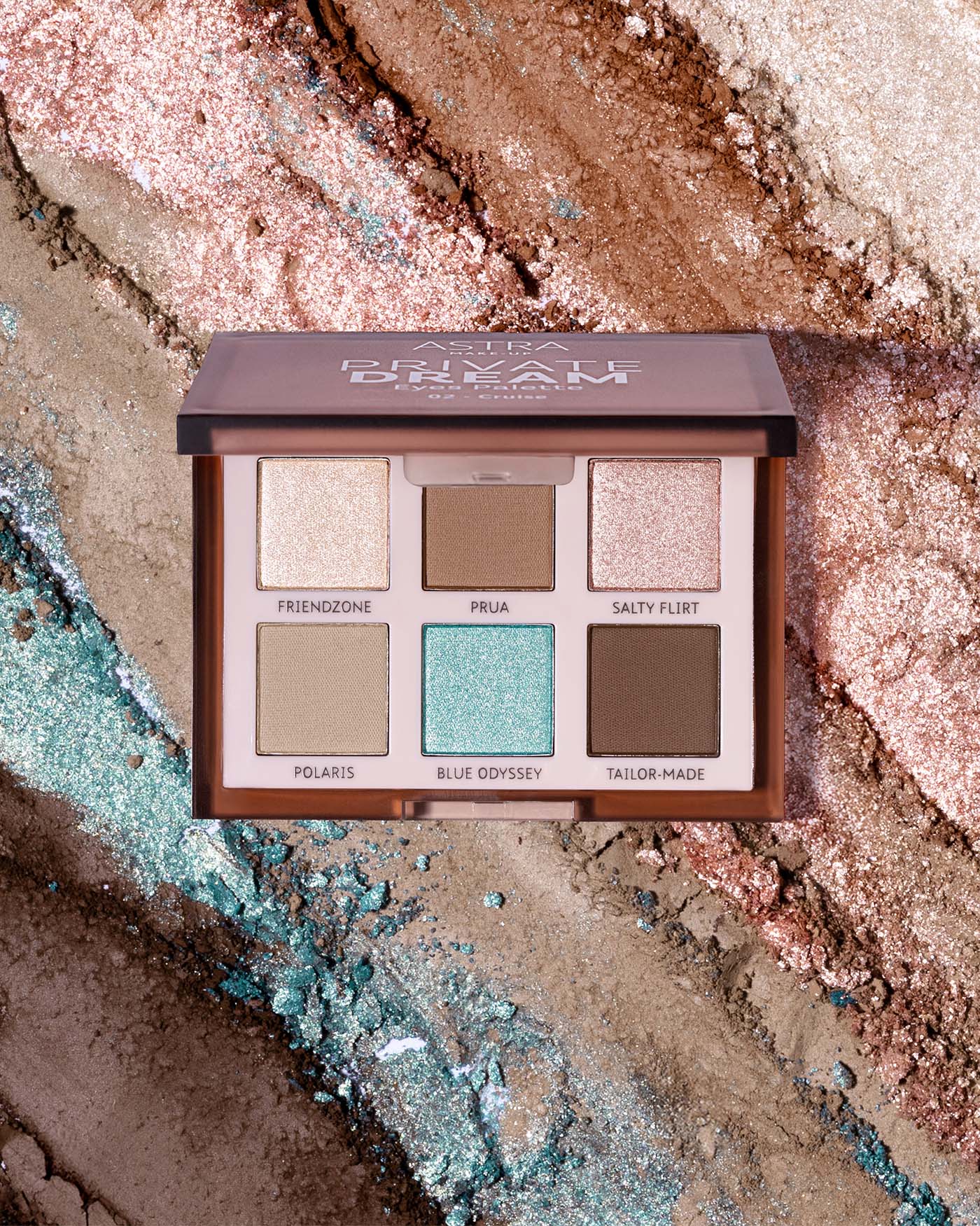 PRIVATE DREAM EYES PALETTE - Palette Occhi 6 Ombretti in polvere - 02 - Cruise - Astra Make-Up