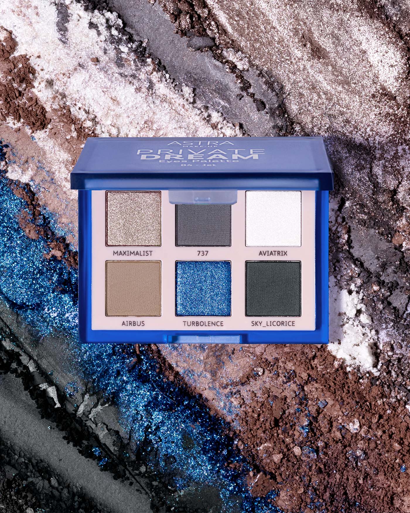 PRIVATE DREAM EYES PALETTE - Palette Occhi 6 Ombretti in polvere - 04 - Jet - Astra Make-Up