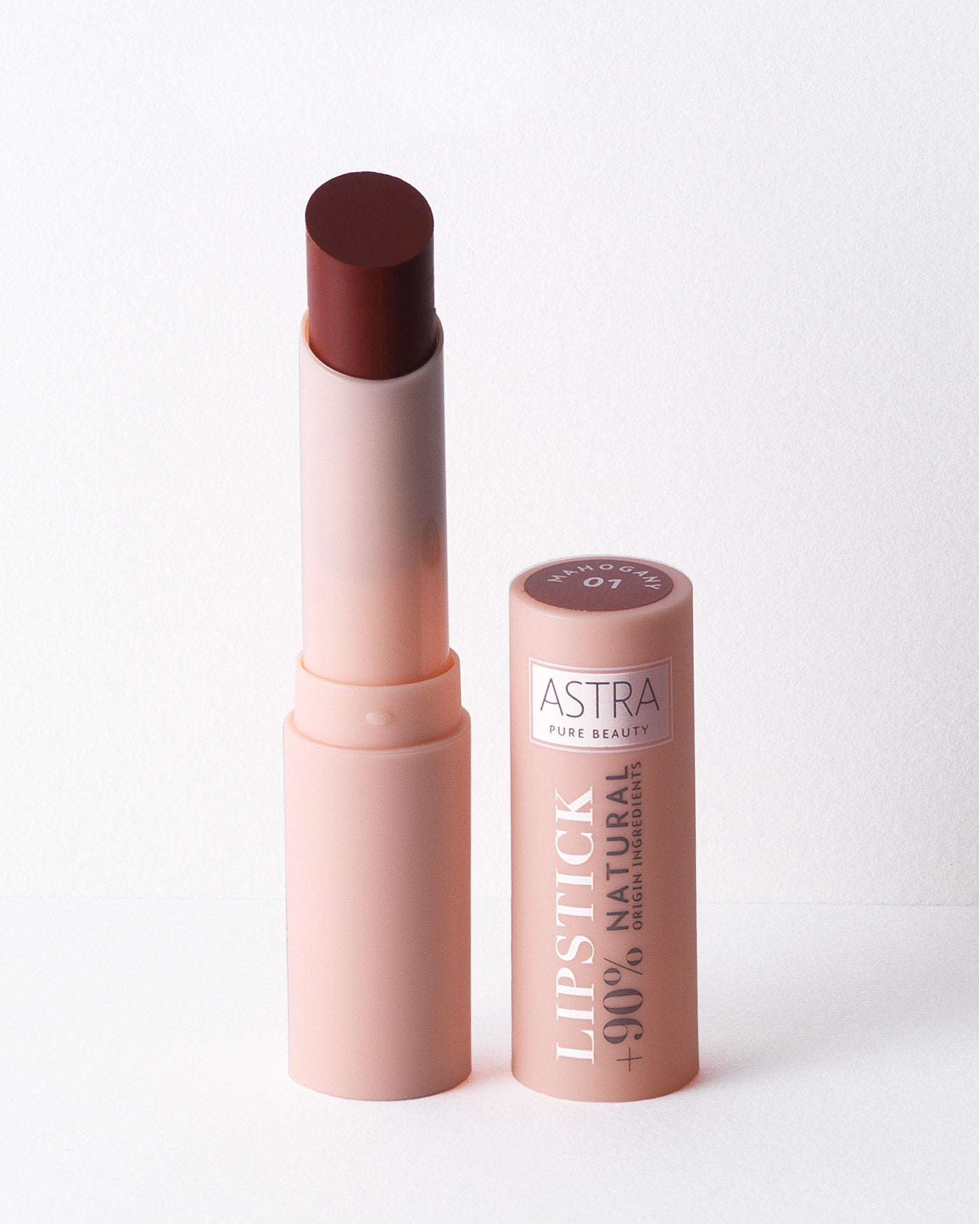 PURE BEAUTY LIPSTICK - Rossetto Cremoso Semi Mat - 01 - Mahogany - Astra Make-Up