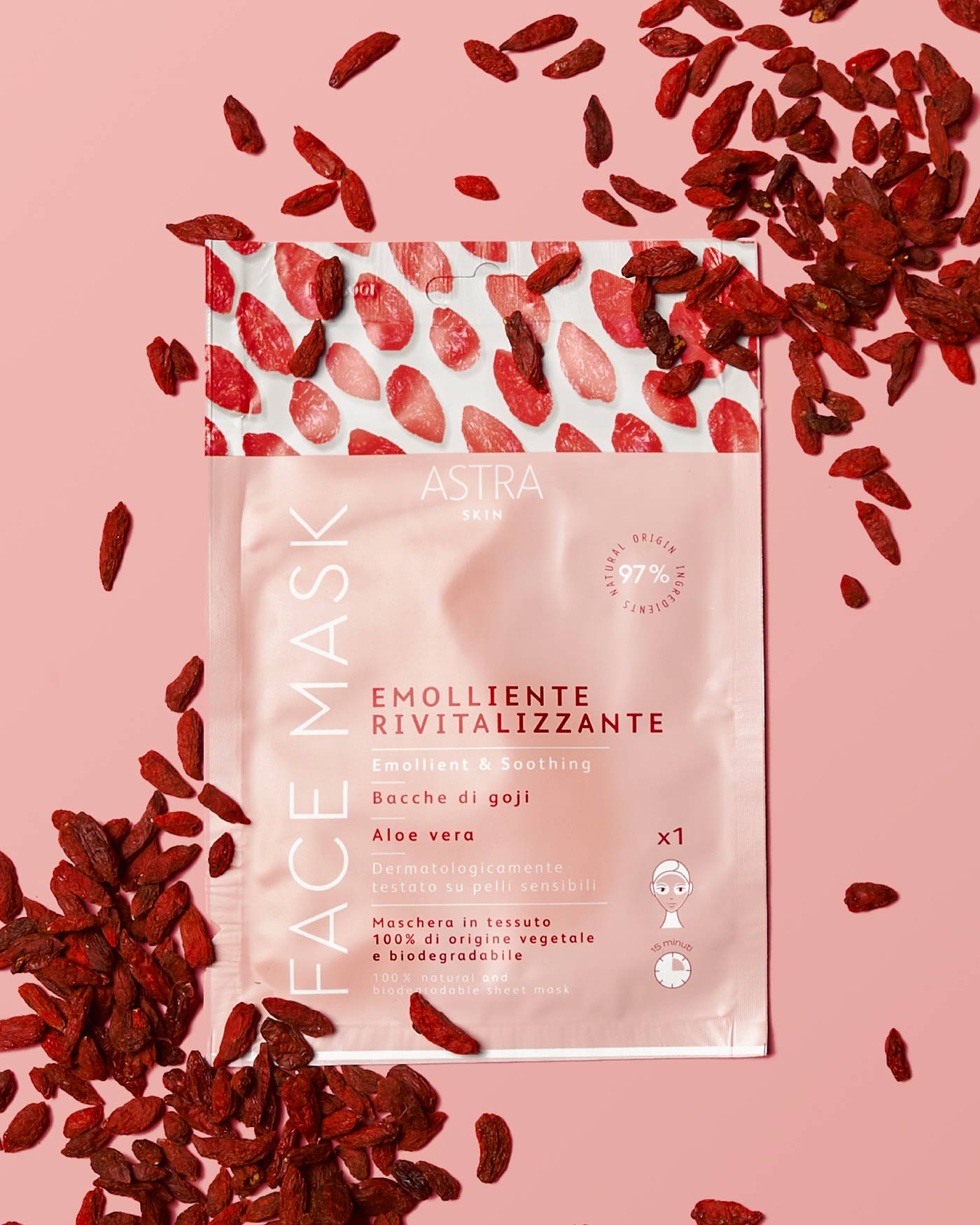 FACE MASK EMOLLIENTE RIVITALIZZANTE - Maschera Viso in Tessuto - Maschere - Astra Make-Up