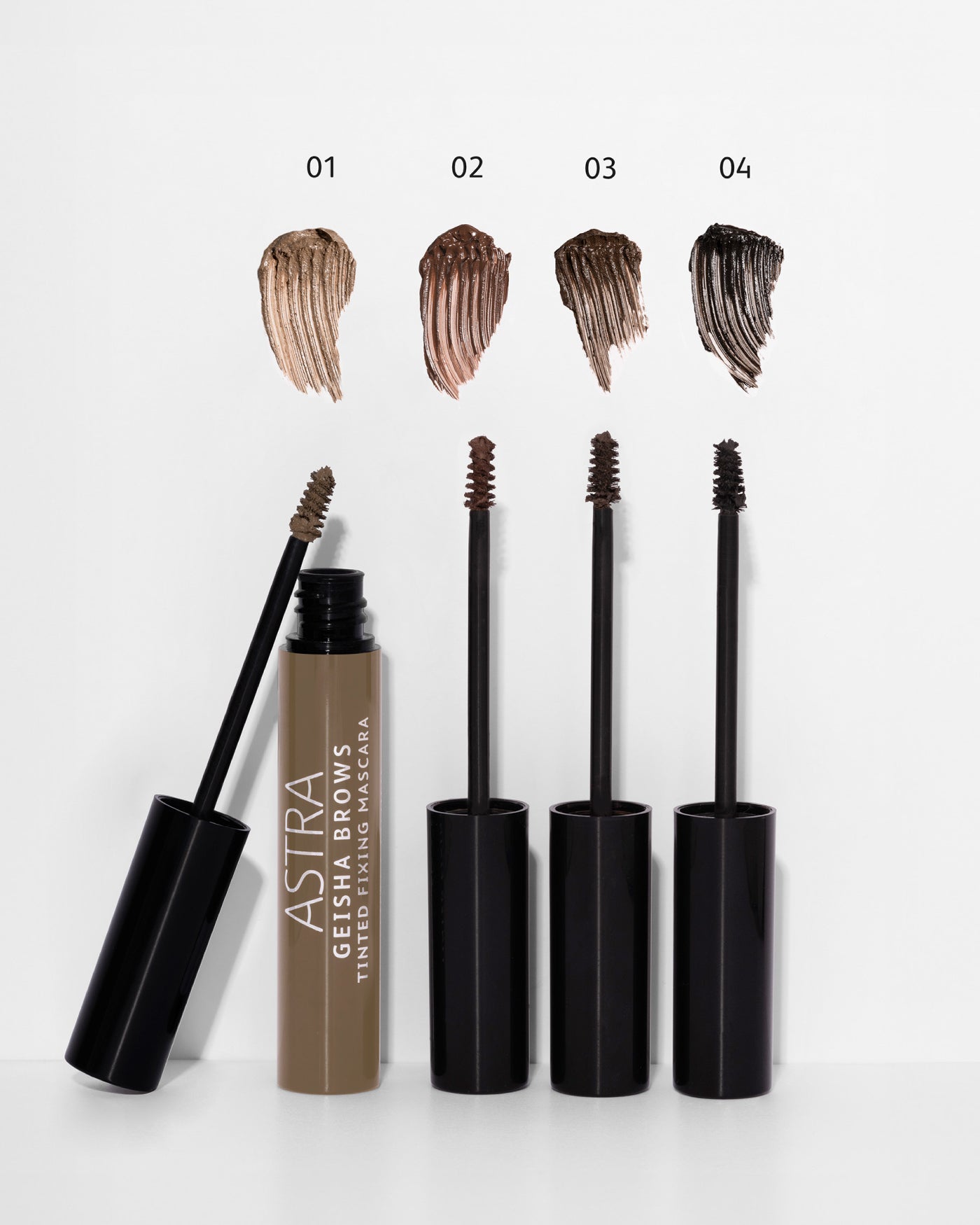 GEISHA BROWS TINTED FIXING MASCARA - Mascara Sopracciglia Definite - 03 - Brown - Tinted Fixing Mascara - Astra Make-Up