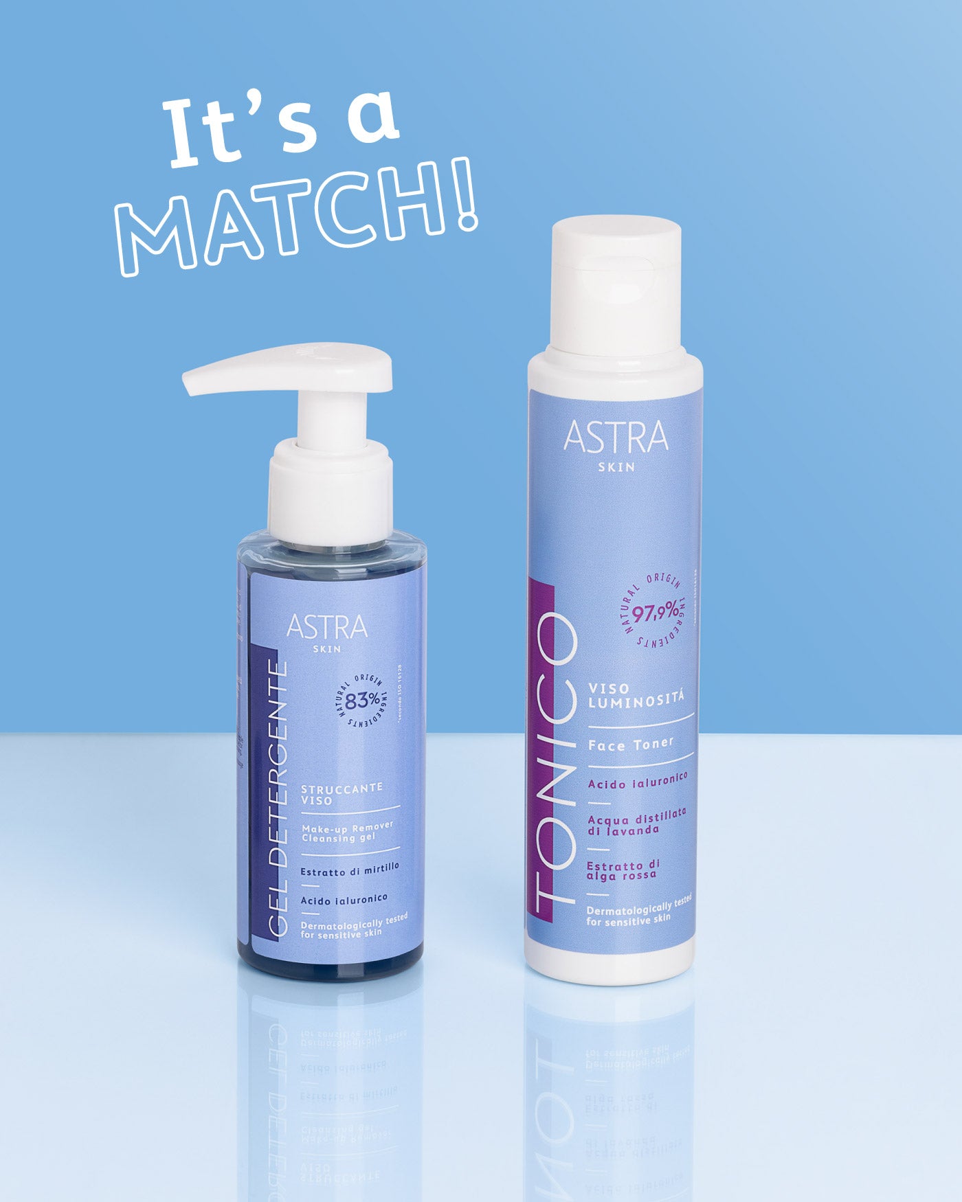 SET MATCH - Gel Detergente + Tonico Viso - Tutti i prodotti - Astra Make-Up