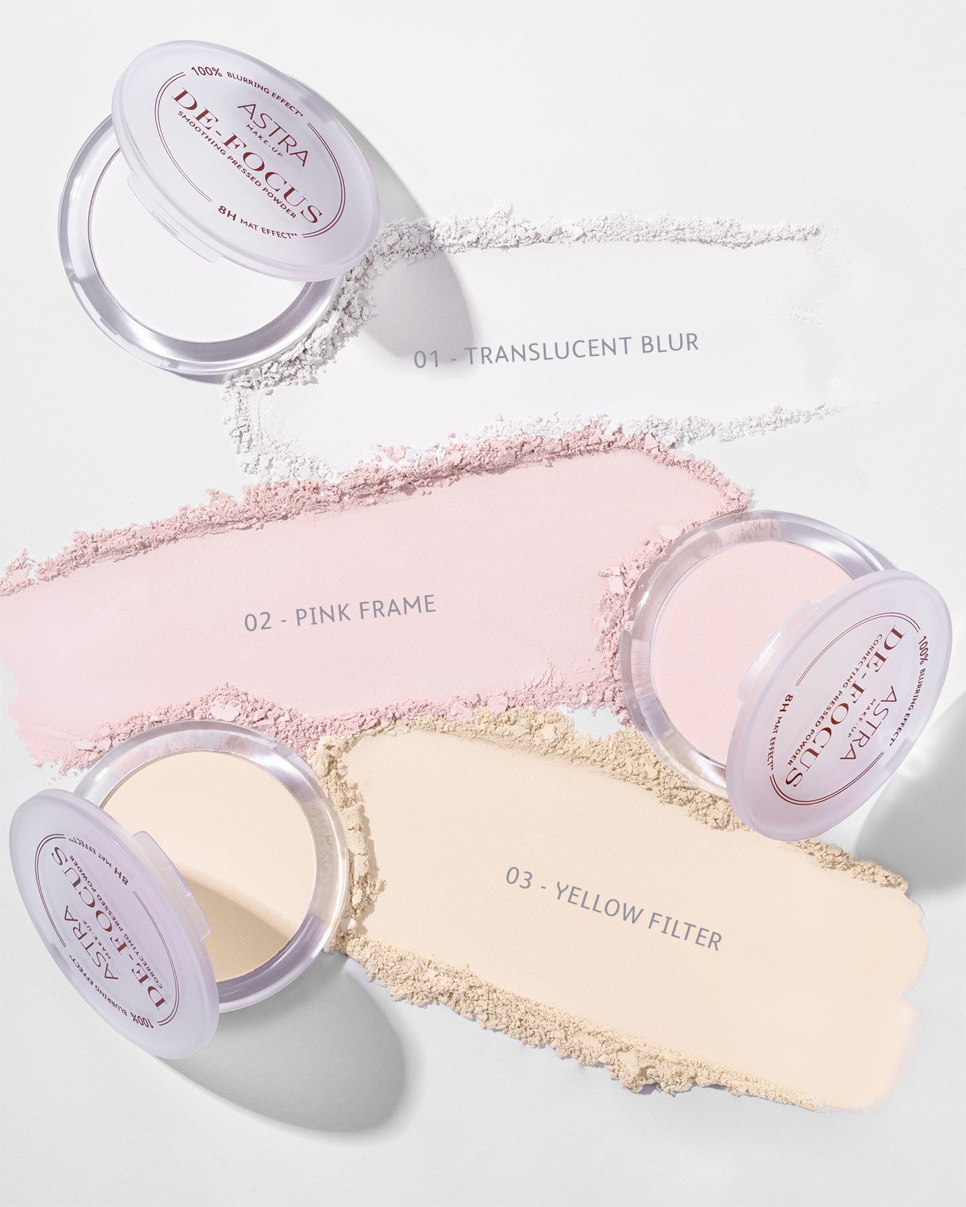 DE-FOCUS - Cipria Compatta Levigante/Correttiva - 02 - Pink Frame - Astra Make-Up