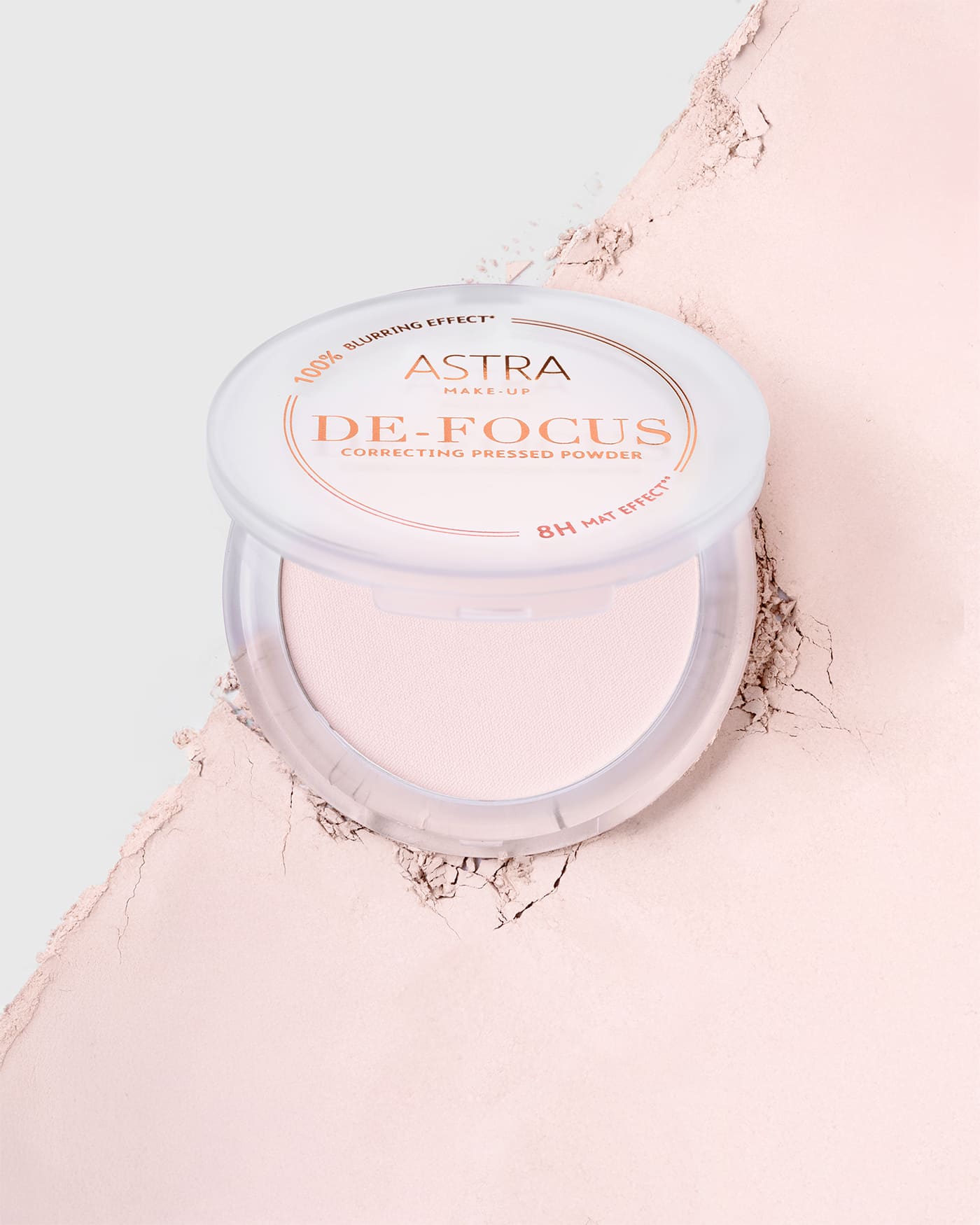 DE-FOCUS - Cipria Compatta Levigante/Correttiva - 02 - Pink Frame - Astra Make-Up