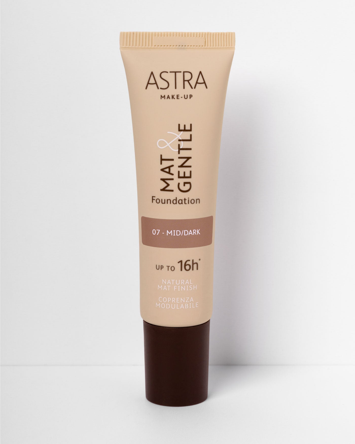 MAT&GENTLE FOUNDATION - Fondotinta Opaco Naturale - 07 - Mid/Dark (M&G) - Astra Make-Up