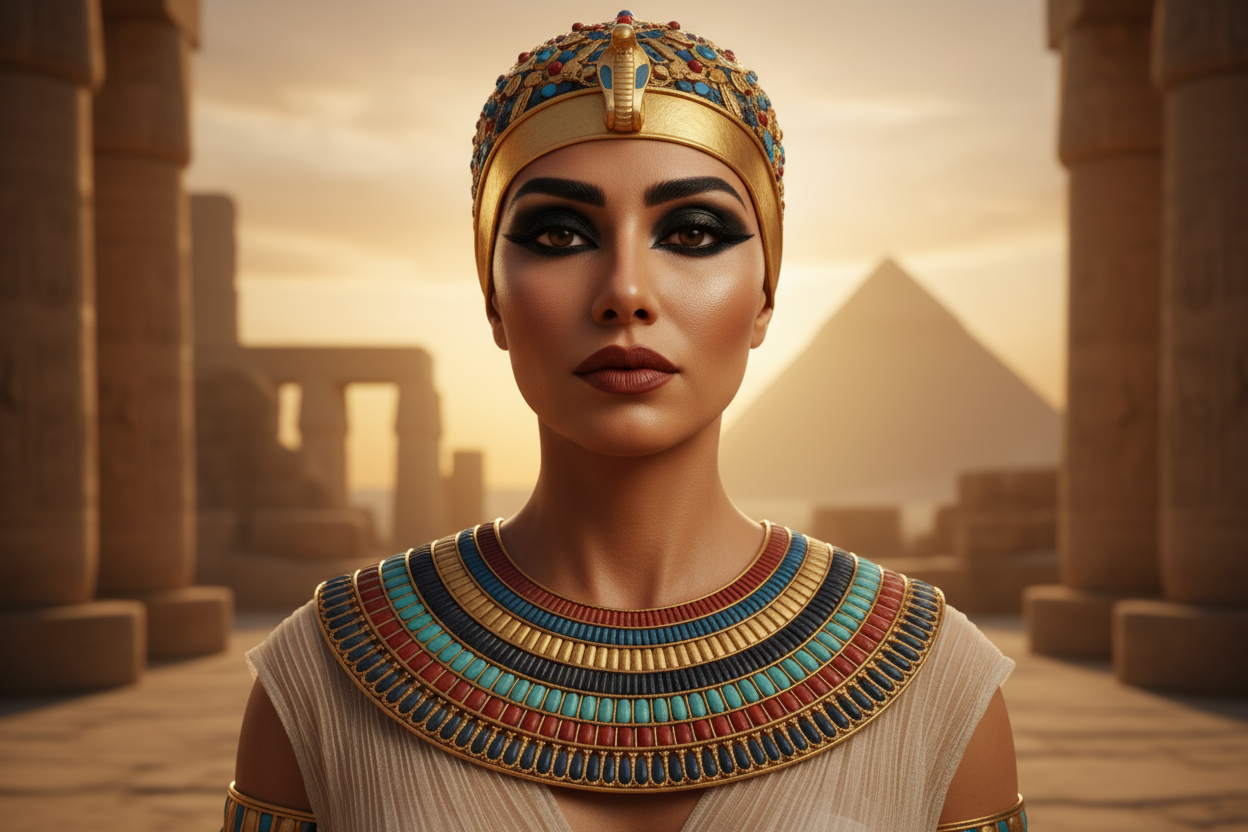 Donna egizia con smokey eyes nero - Astra Make-Up